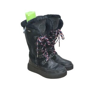 Pajar Womens Black Suede Faux Fur Lined Tall Winter Boots Size 7 -7.5 US / 38 EU